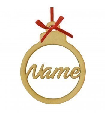 Laser Cut New Style Personalised Christmas Bauble - 100mm Size - Ave Fedan Font